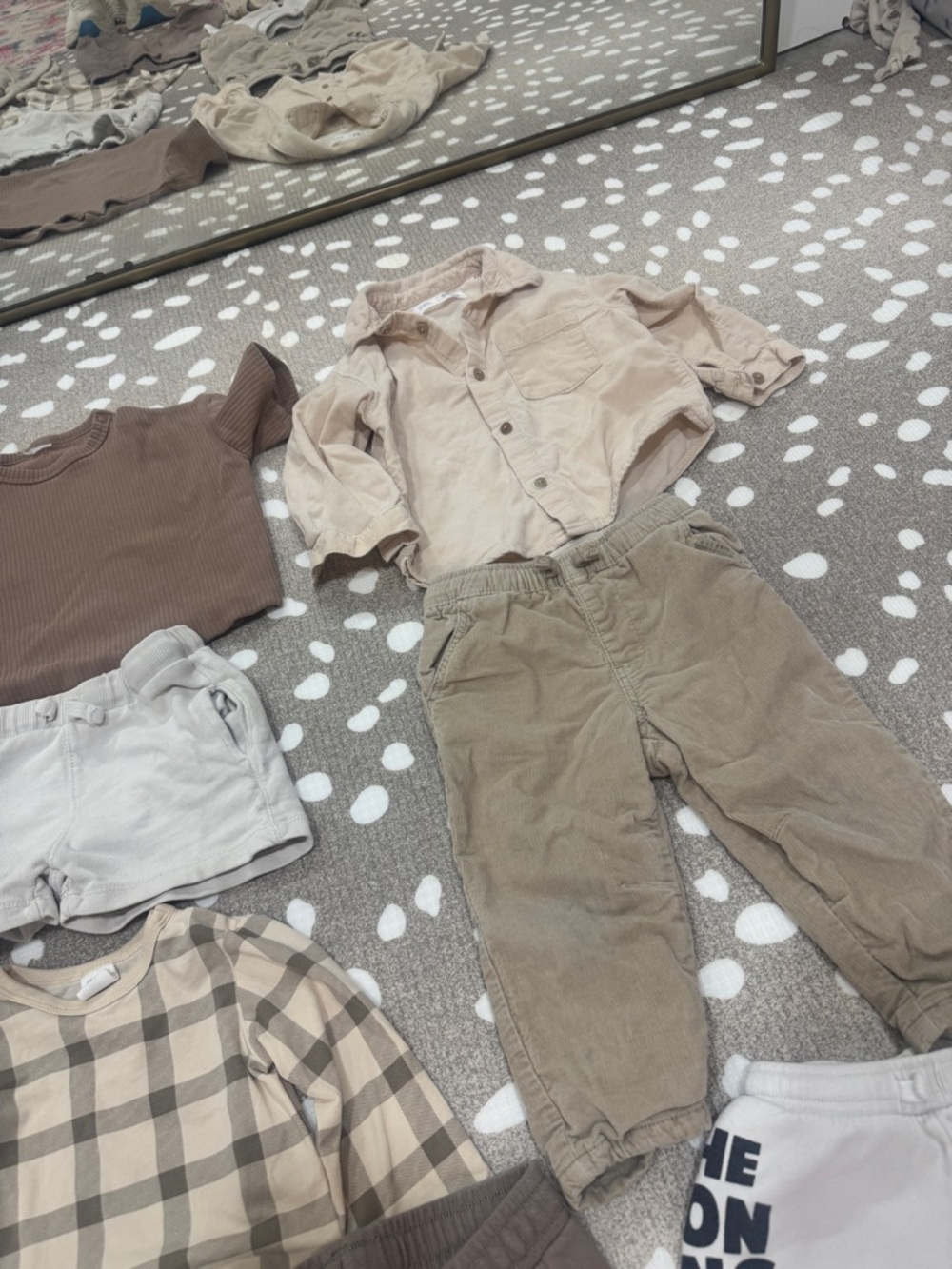Lot of 10 Zara Kids H&M neutral jumpsuit sweater beige toddler boy shorts pants - Picture 8 of 16